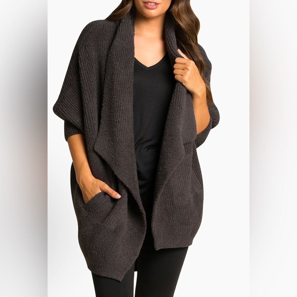Barefoot Dreams Cozychic Chevron Ribbed Cardigan Sz L/XL